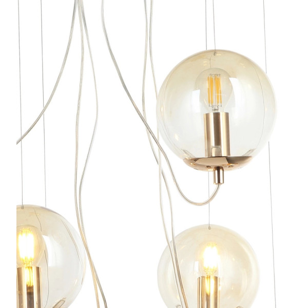 PENDENTE MÓBILE DOURADO E CHAMPAGNE (D)65CM 6XE14 78W - BB014