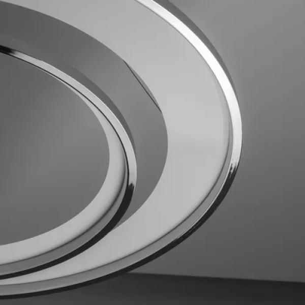 PENDENTE LOOP CROMADO E BRANCO (D)82 + 62CM (A)2.2CM 1X76W 3000K 3000LM - HM010CR