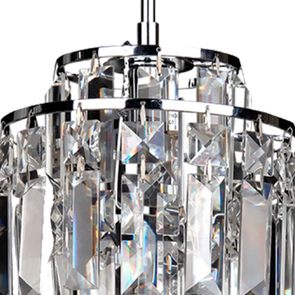 PENDENTE KRI CROMADO E TRANSPARENTE (D)18CM (A)21CM 1XG9 40W - HU2105