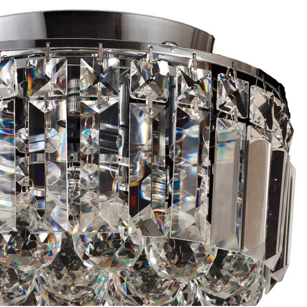 PLAFON DE SOBREPOR KRI CROMADO E TRANSPARENTE (D)25CM (A)20CM 4XG9 160W - HU1102
