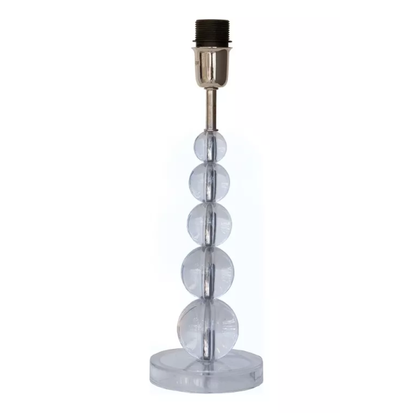 BASE PARA ABAJUR CRILY CROMADO E TRANSPARENTE (D)14CM (A)39CM 1XE27 40W - TE0127
