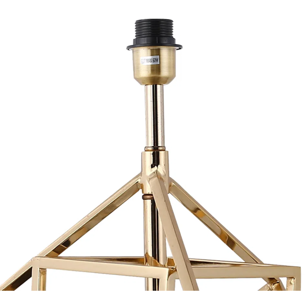 BASE PARA ABAJUR VENETO DOURADO E PRETO (D)22.5CM (A)50CM 1XE27 40W - MI012