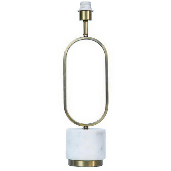 BASE PARA ABAJUR OVALE BRONZE E BRANCO (D)16CM (L)14CM (A)56CM 1XE27 40W - GL019G