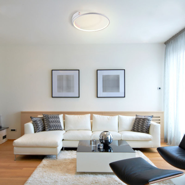 PLAFON DE SOBREPOR BAMBOLE BRANCO (D)50CM (A)6CM 1X30W 3000K 2035LM - FO026LW