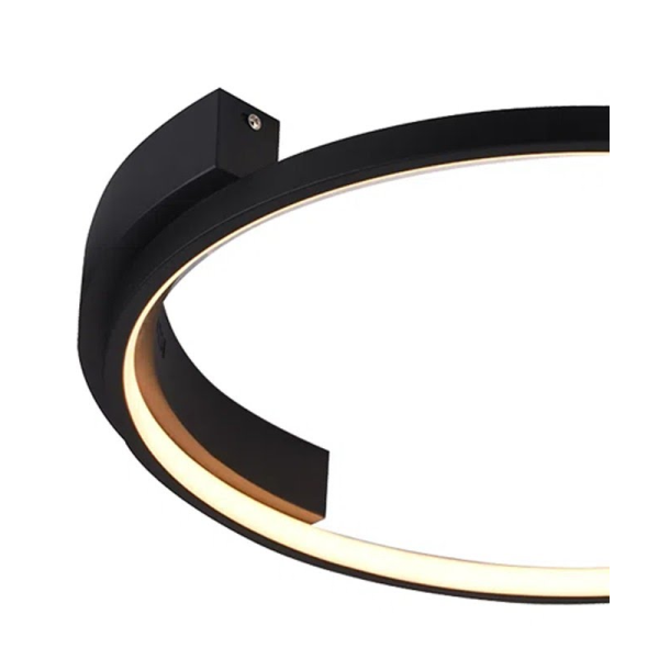 PLAFON DE SOBREPOR BAMBOLE PRETO (D)50CM (A)6CM 1X30W 3000K 1024LM - FO026LB