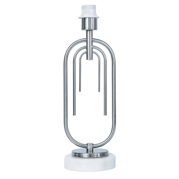 BASE PARA ABAJUR MONACO NIQUELADO E BRANCO (D)14CM (A)42CM 1XE27 40W - GL015N