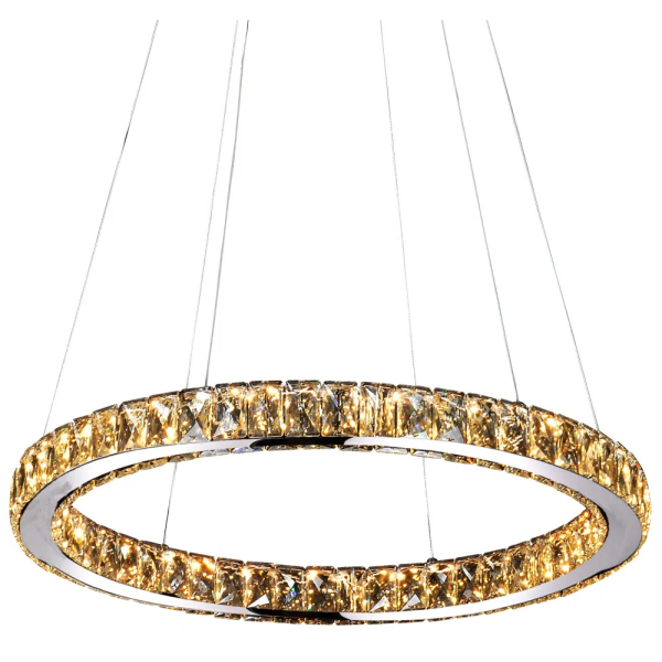 PENDENTE AURA PICCOLA CROMADO E TRANSPARENTE (D)60CM (A)5.5CM 1X24W 3000K 1320LM - ID010C