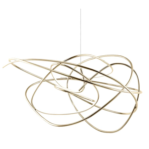 PENDENTE NINHO DOURADO E BRANCO (D)62CM 1X36W 3000K 2880LM - WD017L