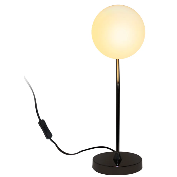 ABAJUR VIVA CROMO NEGRO E BRANCO (D)17CM (A)49CM 1XE27 BOLINHA 5W - SQ007B