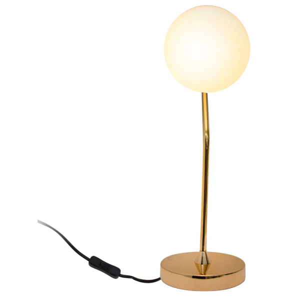 ABAJUR VIVA DOURADO E BRANCO (D)17CM (A)49CM 1XE27 BOLINHA 5W - SQ007