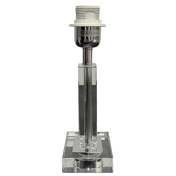 BASE PARA ABAJUR KRISTALO CROMADO E TRANSPARENTE (C)8CM (L)8CM (A)28CM 1XE27 40W - XL001