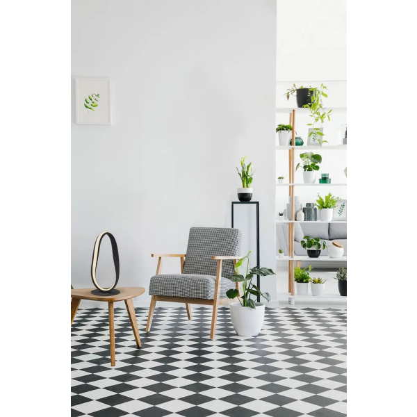 ABAJUR FLOW PRETO (D)18CM (A)38CM 1X12W 3000K 600LM - SB006