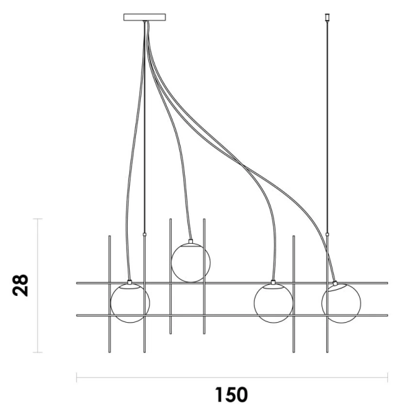 PENDENTE DIX DOURADO E BRANCO (C)12CM (L)15CM (A)52CM 4X25W G9