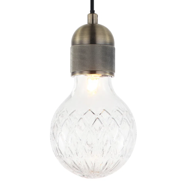 PENDENTE PETIT D 9,3CM X 18,5CM 1XG9 127V / 220V BRONZE E TRANSPARENTE - OP053