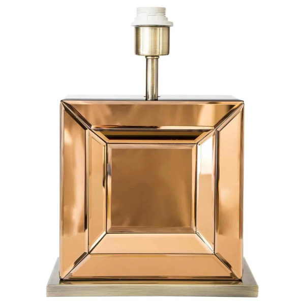 BASE PARA ABAJUR ESPELHO BRONZE E BRONZE (C)25CM (L)12CM (A)35CM 1XE27 40W - GL010G