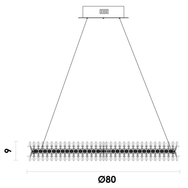 PENDENTE ASTER DOURADO (D)80CM (A)8CM 1XLED 37W 3000K 2775LM IP20
