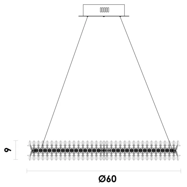 PENDENTE ASTER DOURADO (D)60CM (A)8CM 1XLED 28W 3000K 21LM IP20