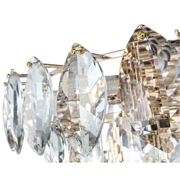 PENDENTE FOGLIA DOURADO E TRANSPARENTE (D)60CM (A)38CM 16XE14 640W - OC003