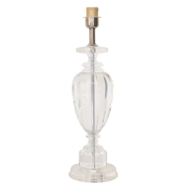 BASE PARA ABAJUR CLASSIC CROMADO E TRANSPARENTE (D)15CM (A)55CM 1XE27 40W - XL1210