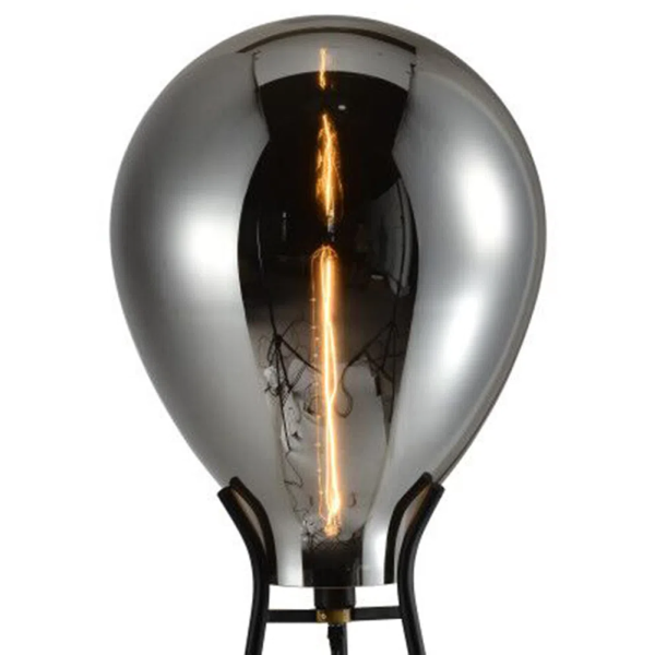 COLUNA CAJU PRETO E CROMADO (D)40CM (A)154CM 1XE27 40W - RZ004