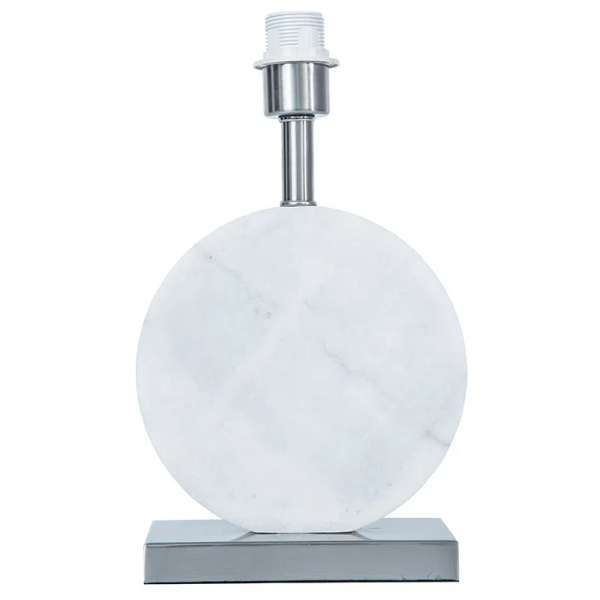 BASE PARA ABAJUR BIAGIO NICKEL E BRANCO (D)22CM (L)12CM (A)37CM 1XE27 40W - GL016WN