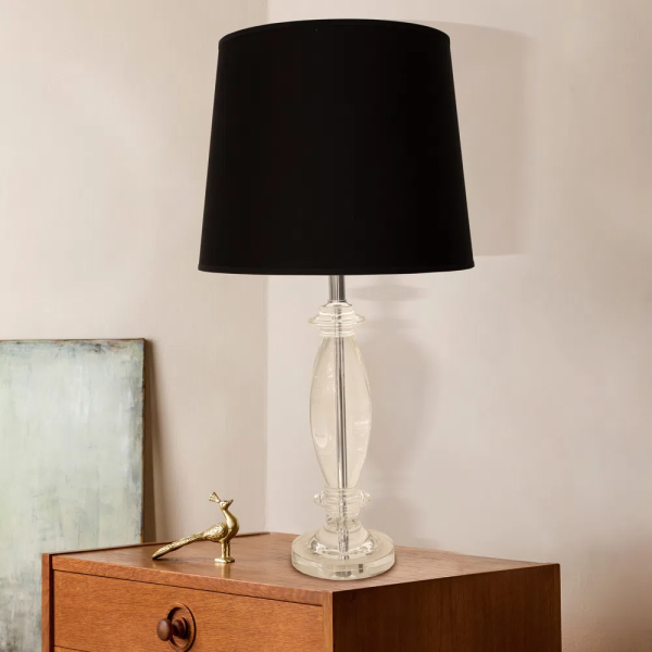 BASE PARA ABAJUR SCENT CROMADO E TRANSPARENTE (D)16CM (A)53CM 1XE27 40W - XL1339