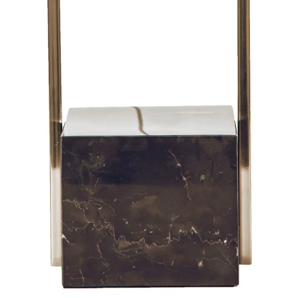 BASE PARA ABAJUR QUADRATTO NIQUELADO E PRETO (C)13CM (L)15CM (A)50CM 1XE27 40W - GL020N