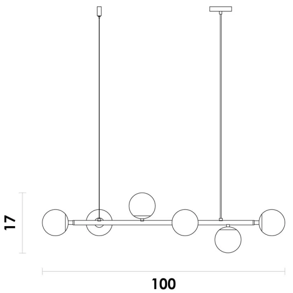 PENDENTE SPIRIT DOURADO E TRANSPARENTE (C)13CM (L)2CM (A)15CM 6X3W 3000K 1080LM LED