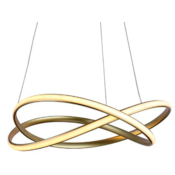 PENDENTE NODO DOURADO (D)50CM (A)15CM 1X36W 3000K 1188LM LED