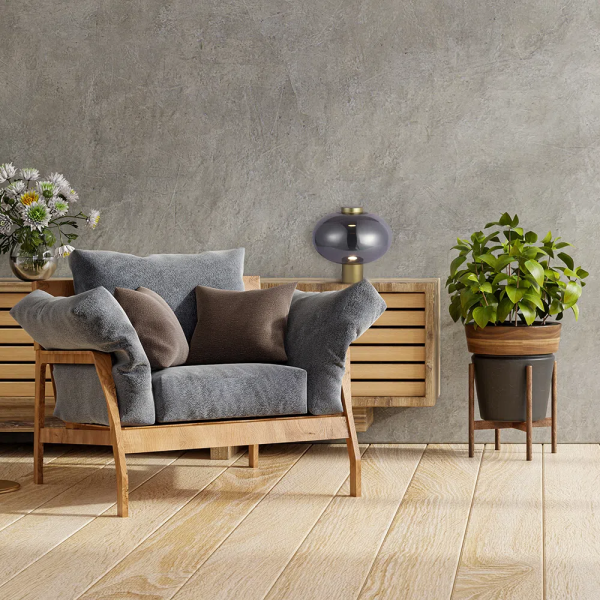 ABAJUR MIRAGE DOURADO E FUME (D)36CM (A)35CM 1X1W 3000K 300LM LED