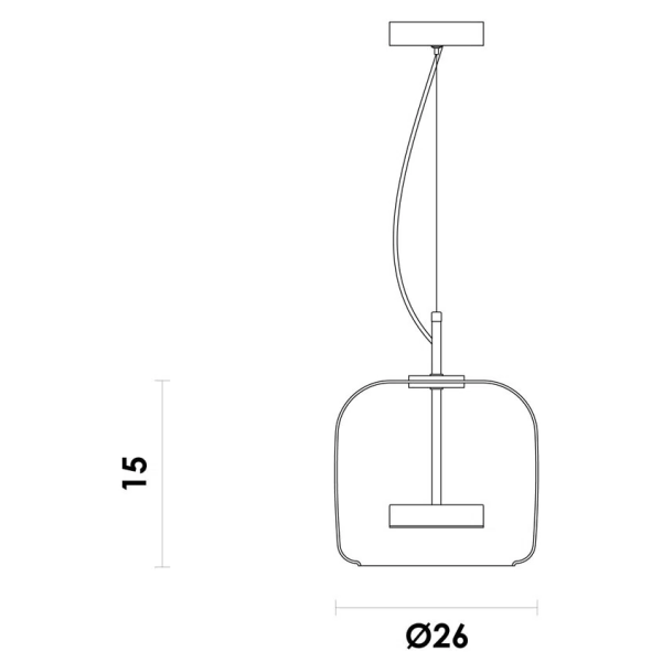 PENDENTE TEMPO DOURADO E FUME (D)26CM (A)24CM 1X1W 3000K 300LM LED