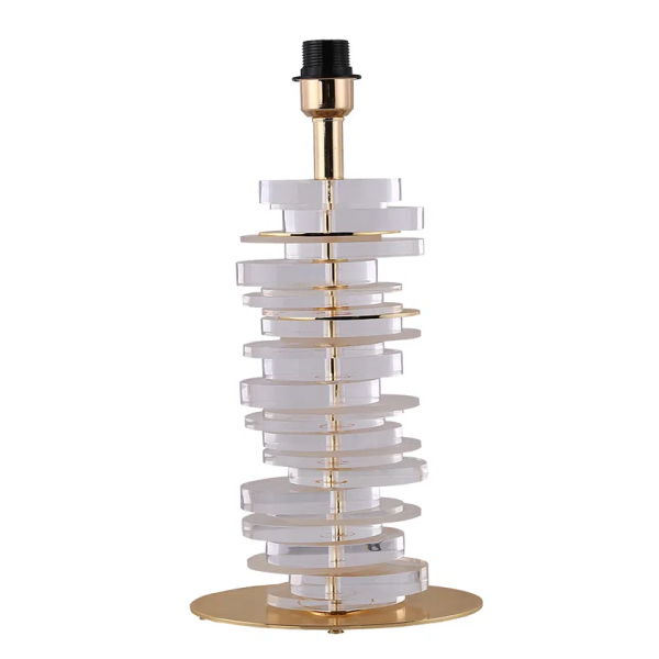 BASE PARA ABAJUR VENETO DOURADO E TRANSPARENTE (C)25CM (L)13CM (A)53CM 1XE27 40W - MI011