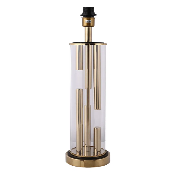 BASE PARA ABAJUR VENETO DOURADO E TRANSPARENTE (D)16CM (A)53CM 1XE27 40W - MI008