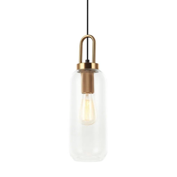 PENDENTE GURI BRONZE E PRETO E TRANSPARENTE (D)13CM (A)31CM 1XE27 40W - HL005