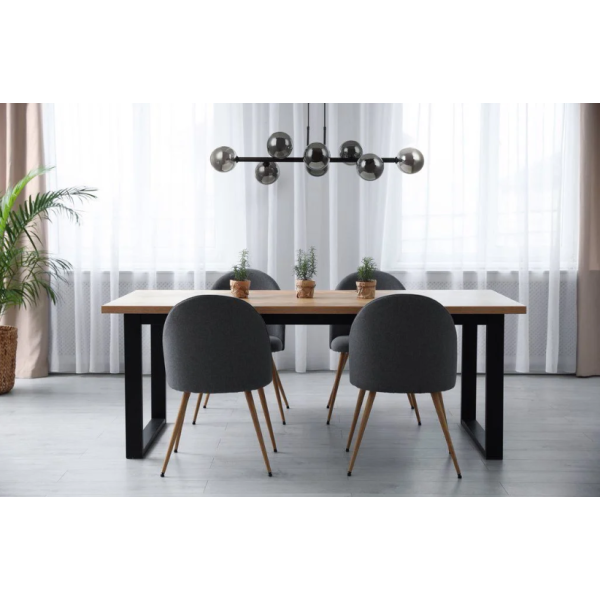 PENDENTE ABAPORU PRETO E FUME (C)34CM (L)110CM (A)28CM 8XG9 200W - HL004B