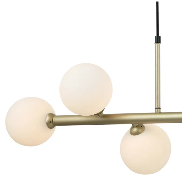 PENDENTE ABAPORU DOURADO E BRANCO (C)92CM (L)30CM (A)23CM 6XG9 150W - HL003W