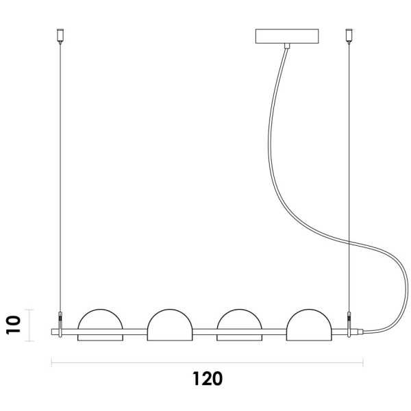 PENDENTE MUFFIN BRANCO (C)88CM (L)33CM (A)13CM 4X7,5W 3000K 2000LM LED