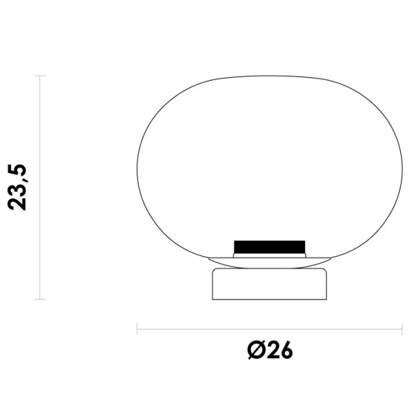 ABAJUR BALLOON PRETO E FUME (L)26CM (A)21,9CM 1X9W 3000K 150LM LED