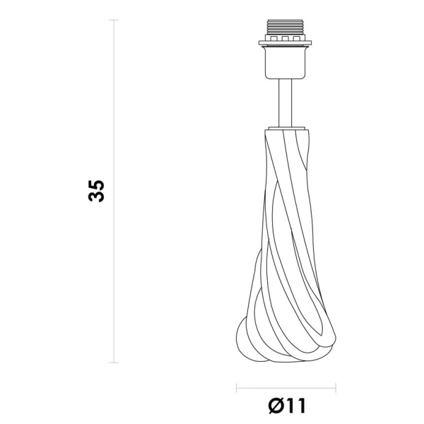 BASE PARA ABAJUR MURANO CROMADO E ÂMBAR (D)11CM (A)35CM 1X40W E27