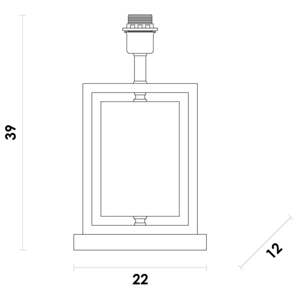 BASE PARA ABAJUR LITHOS BRANCO E NICKEL (C)22CM (L)12CM (A)39CM 1X40W E27