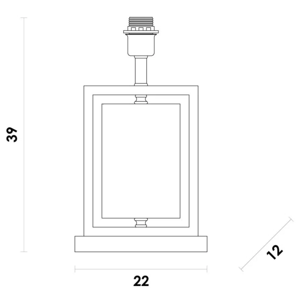 BASE PARA ABAJUR LITHOS BRANCO E DOURADO (C)22CM (L)12CM (A)39CM 1X40W E27