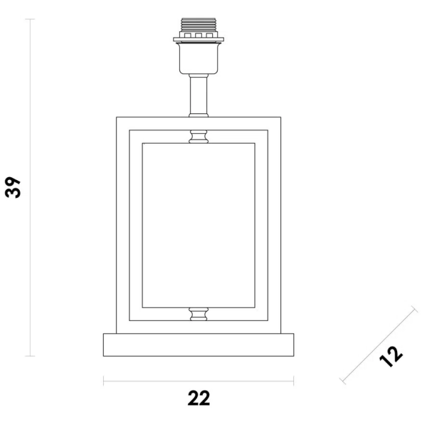 BASE PARA ABAJUR LITHOS PRETO E NICKEL (C)22CM (L)12CM (A)39CM 1X40W E27