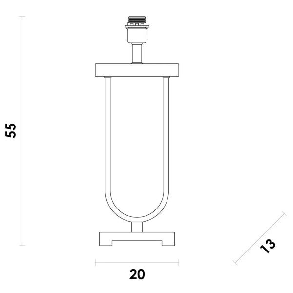 BASE PARA ABAJUR TASA NICKEL (C)2CM (L)13CM (A)55CM 1X40W E27