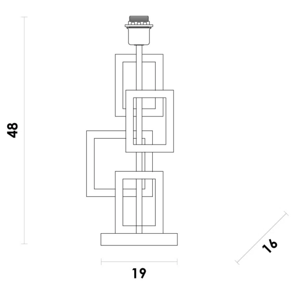 BASE PARA ABAJUR BALANCE DOURADO (C)19CM (L)16CM (A)48CM 1X40W E27