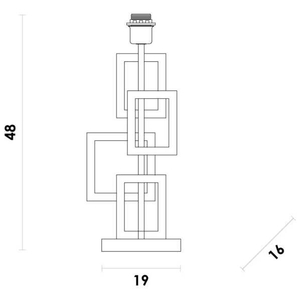 BASE PARA ABAJUR BALANCE PRETO (C)19CM (L)16CM (A)48CM 1X40W E27