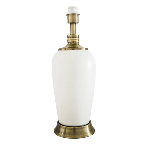 BASE PARA ABAJUR PIANO BRONZE E BRANCO (D)17CM (A)50CM 1XE27 40W - GL012W