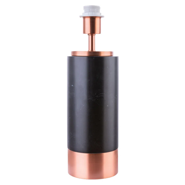 BASE PARA ABAJUR MARMO COBRE E PRETO (D)12CM (A)39CM 1XE27 40W - GL001EB