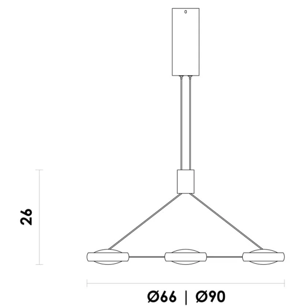 PENDENTE BEEP PRETO E DOURADO (D)90CM (C)0CM (L)0CM (A)6CM 6X7,5W 3000K 4200LM