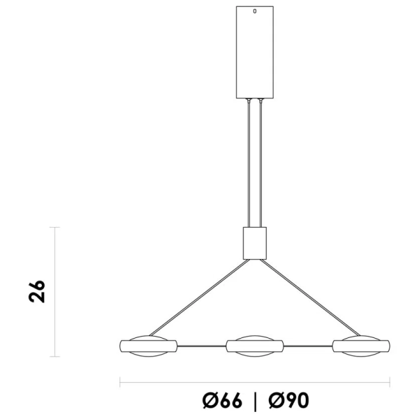 PENDENTE BEEP DOURADO (D)66CM (C)0CM (L)0CM (A)6CM 6X7,5W 3000K 2300LM LED