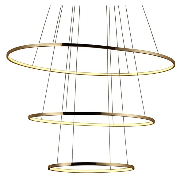 PENDENTE BIRDIE OVAL GOLD (D)60 + 80 + 100CM  3X45W 3000K  LED